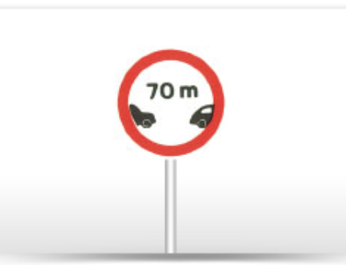 Απαγορεύεται να πλησιάζετε το προπορευόμενο όχημα σε απόσταση μικρότερη των 70 μέτρων